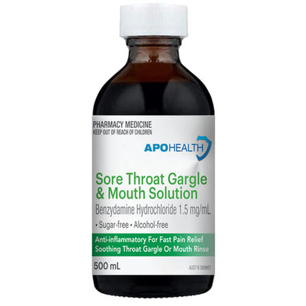 ApoHealth Sore Throat Gargle & Mouth Solution 500ml