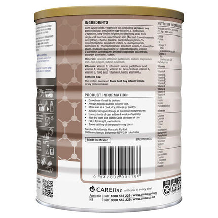 Alula Gold Soy Premium Infant Formula 0-12 Months 900g