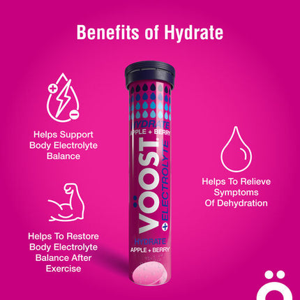 Voost Hydrate Apple + Berry Effervescent Tablets 20 Pack