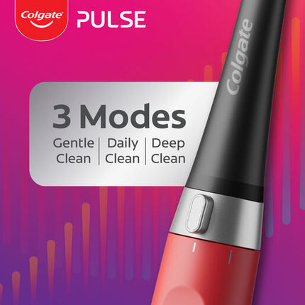 Colgate Pulse Connected Series 2 Deep Clean & Whitening Electric Toothbrush, 1 Pack with 2 Refill Heads, Plaque Removal