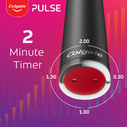 Colgate Pulse Connected Series 2 Deep Clean & Whitening Electric Toothbrush, 1 Pack with 2 Refill Heads, Plaque Removal