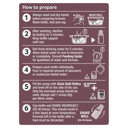 Alula Gold Reflux Premium Infant Formula 0-12 Months 900g