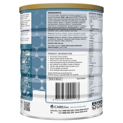 Alula Gold Lactose Intolerance Premium Infant Formula 0-12 Months 900g