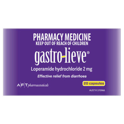 Gastro-lieve (Loperamide) 20mg 20 Capsules