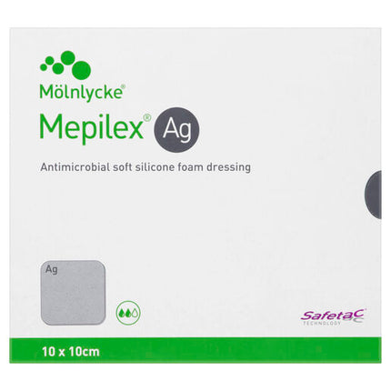 Mepilex Ag Antimicrobial Foam Dressing 10 x 10cm Self Adherent (single dressing)