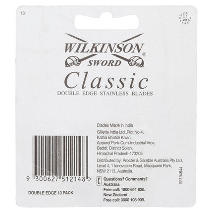 Gillette Men Double Edge Wilkinson Sword 10 Pack