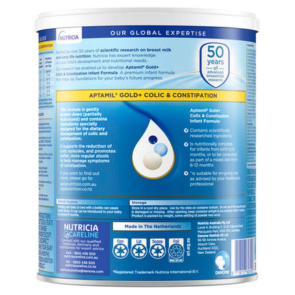 Aptamil Gold+ Colic & Constipation Baby Infant Formula From Birth to 12 Months 900g