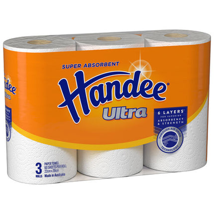 Handee Ultra Paper Towel 3 x 60 Pack