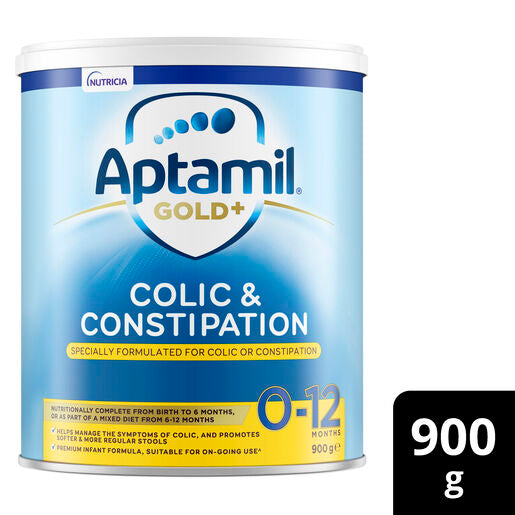 Aptamil Gold+ Colic & Constipation Baby Infant Formula From Birth to 12 Months 900g