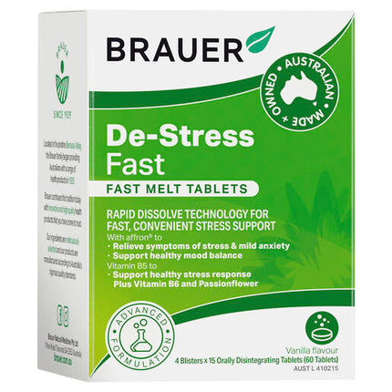 Brauer De-Stress Fast Melt Vanilla 60 Tablets