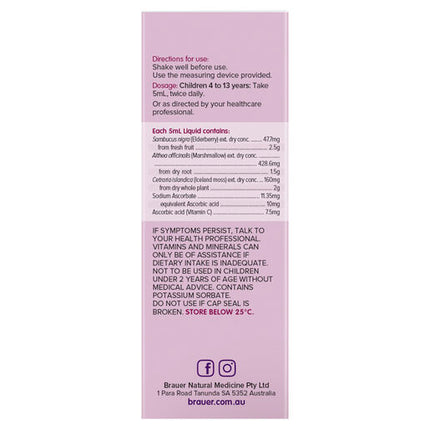 Brauer Elderberry Dry Cough Kids 100ml