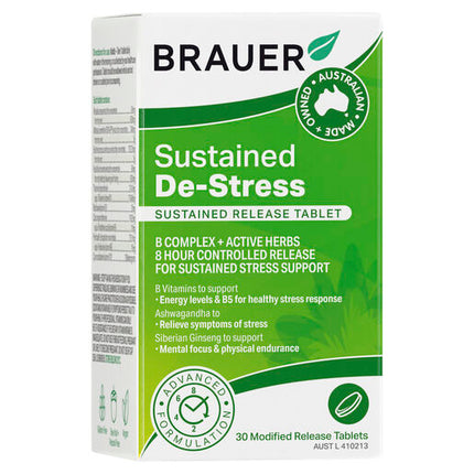Brauer De-Stress Sustained Release 30 Tablets