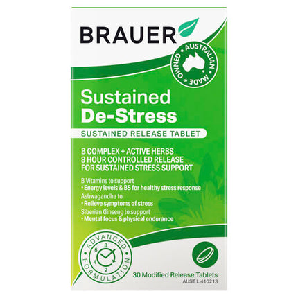 Brauer De-Stress Sustained Release 30 Tablets