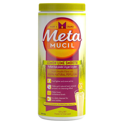 Metamucil Fibre Supplement Lemon Lime Smooth 72 Doses