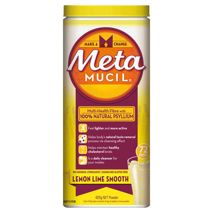 Metamucil Fibre Supplement Lemon Lime Smooth 72 Doses