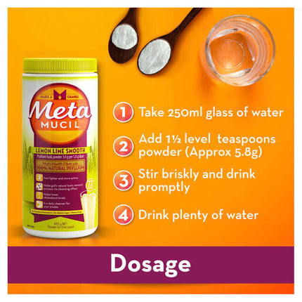 Metamucil Fibre Supplement Lemon Lime Smooth 72 Doses