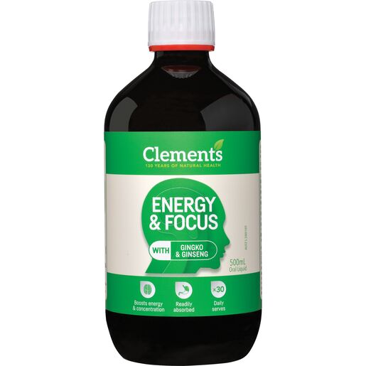 Clements Energy & Focus Tonic Liquid 500Ml