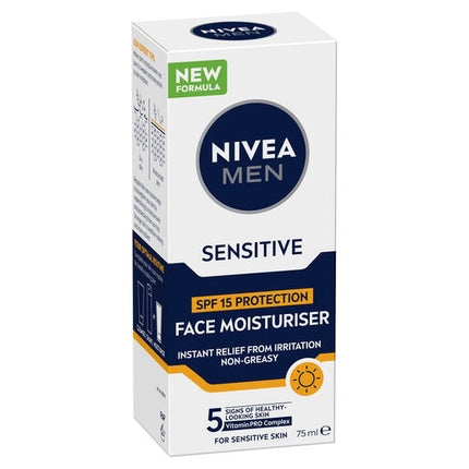 Nivea Men Sensitive Protective Moisturiser Spf15+ 75Ml