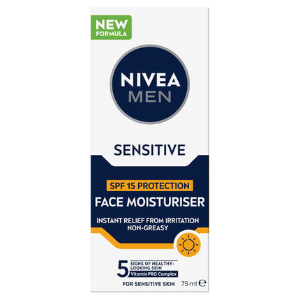 Nivea Men Sensitive Protective Moisturiser Spf15+ 75Ml