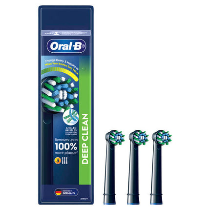Oral B CrossAction Black Clean Electric Toothbrush Replacement Head, 8 Pack