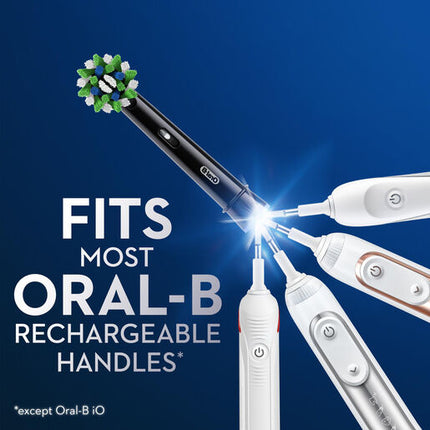 Oral B CrossAction Black Clean Electric Toothbrush Replacement Head, 8 Pack