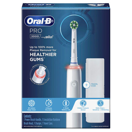 Oral B Power Toothbrush Pro 3000 White Handle