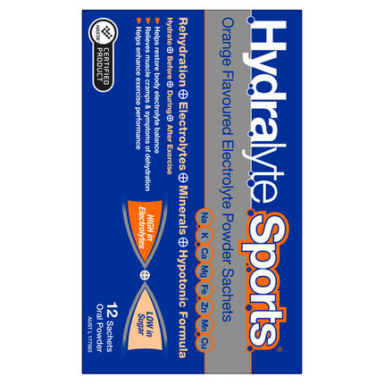 Hydralyte Sports Orange 12 Sachet