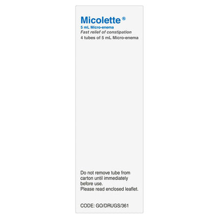 Micolette 4 X 5mL Micro-Enema Fast Relieve Constipation