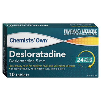 Chemists' Own Desloratadine Hayfever & Allergy Relief Tablets 5mg 10