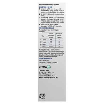 Chemists' Own Effervescent Electrolyte Tablets 20 Apple Blackcurrant