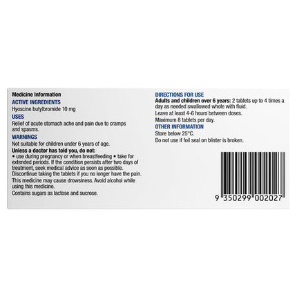 Chemists' Own Stomach Ache & Pain Relief Tablets 20