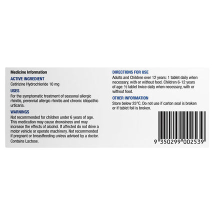 Chemists' Own C-Zine (Cetirizine 10mg) Tablets 30