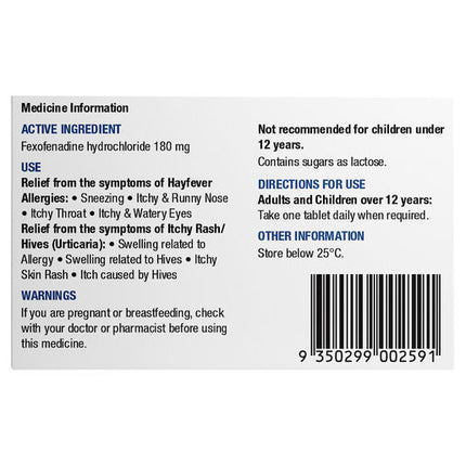 Chemists' Own Fexo 180mg Tablets 30