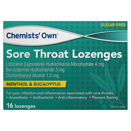 Chemists' Own Sore Throat Menthol & Eucalyptus 16 Lozenges