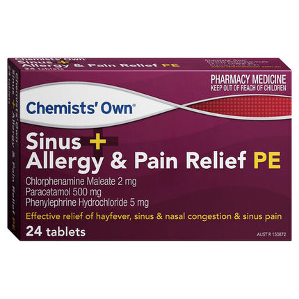 Chemists' Own Sinus + Allergy & Pain Relief PE 24 Tablets