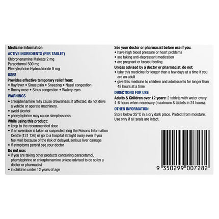 Chemists' Own Sinus + Allergy & Pain Relief PE 24 Tablets