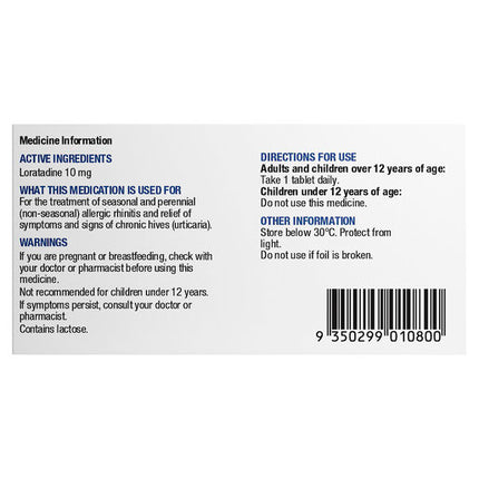 Chemists' Own Loratadine 10mg Tablets 50