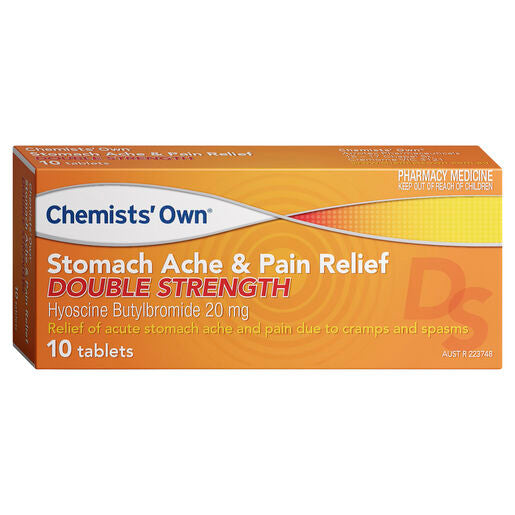 Chemists' Own Stomach Ache & Pain Relief Double Strength 10 Tablets