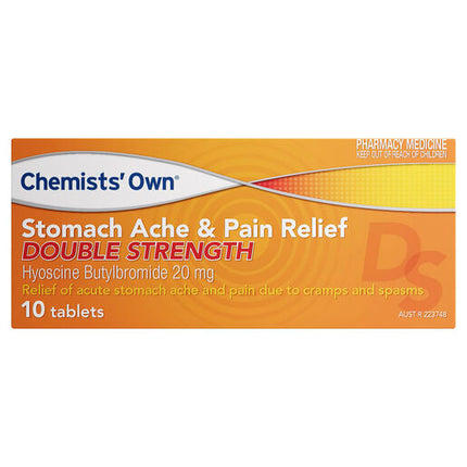 Chemists' Own Stomach Ache & Pain Relief Double Strength 10 Tablets