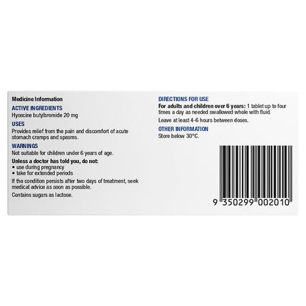 Chemists' Own Stomach Ache & Pain Relief Double Strength 10 Tablets