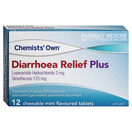 Chemists' Own Diarrhoea Relief Plus Chewable 12 Tablets