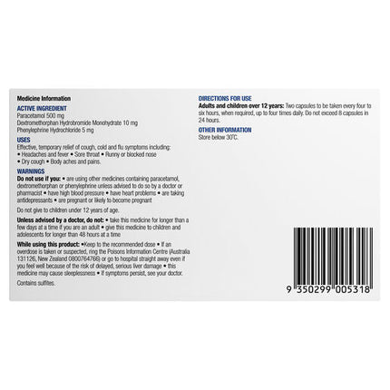 Chemists' Own Cough Cold & Flu Pe Capsules 24