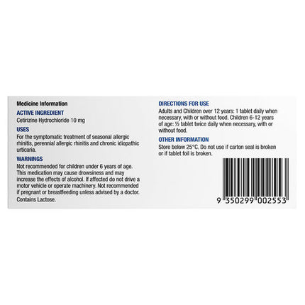 Chemists' Own C-Zine 10mg Tablets 70