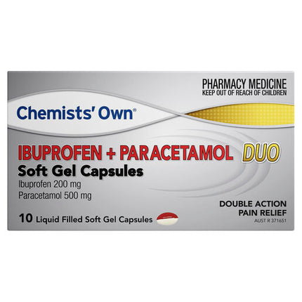 Chemists' Own Ibuprofen + Paracetamol Soft Gel Capsules 10