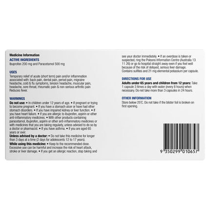 Chemists' Own Ibuprofen + Paracetamol Soft Gel Capsules 10