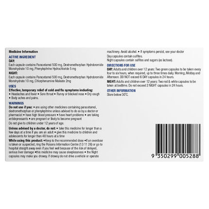 Chemists' Own Cough Cold & Flu Day/ Night PE 48 Tablets