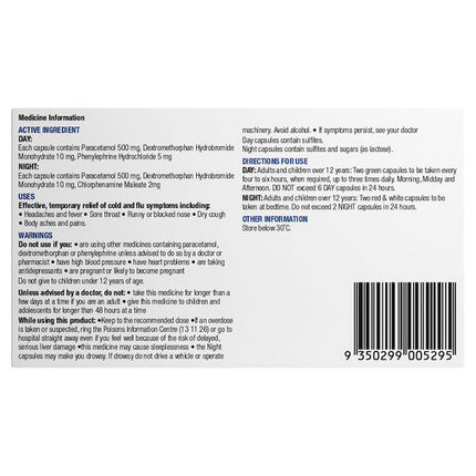 Chemists' Own Cough Cold & Flu Day/ Night PE 24 Tablets