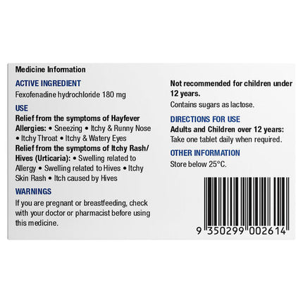Chemists' Own Fexo 180mg Tablets 70