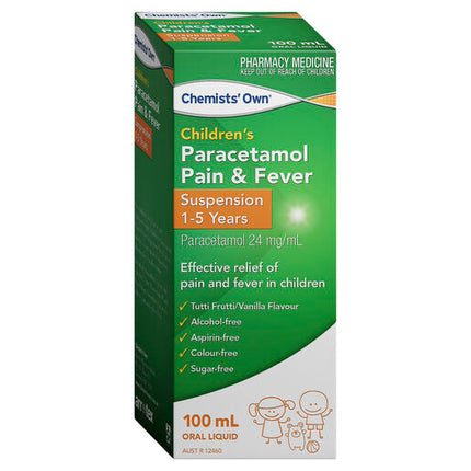Chemists' Own Children's Paracetamol Pain & Fever 1-5 Years Suspension 100ml