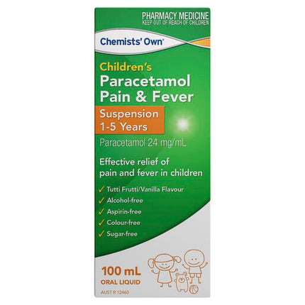 Chemists' Own Children's Paracetamol Pain & Fever 1-5 Years Suspension 100ml
